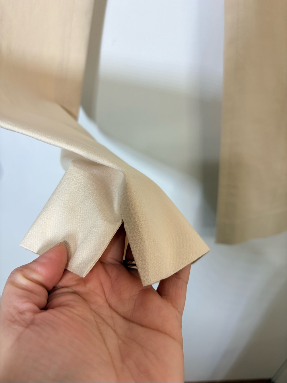 Leggiadro Classic Beige Side Zipper Cotton Silk Blend Quiet Luxury Pants Size 4 - Picture 5 of 14